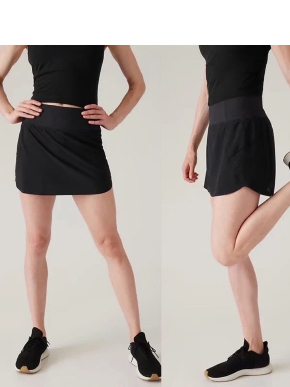 Athleta Run With It 14" Skort Women’s Size M Drawstring Outdoor Athletic Black